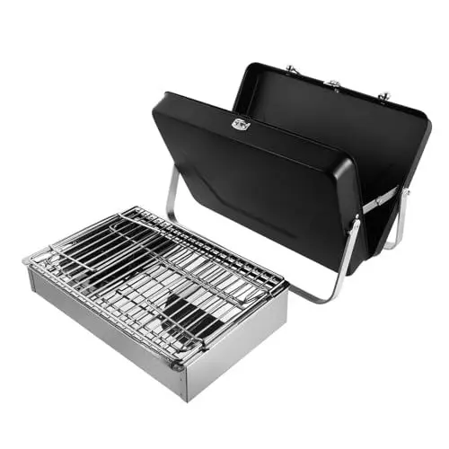 Produktbild: Toddmomy Tragbarer Bbq-grill Für Camping Im Freien Klappgrill Im Aktentaschen-stil Metallkonstruktion Für Hof Und Terrasse