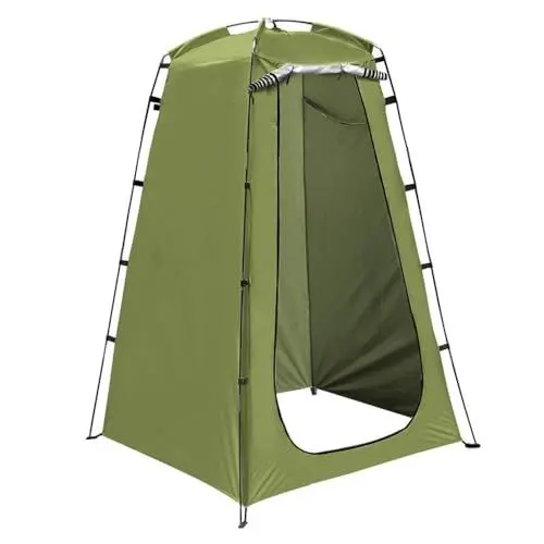 Produktbild: Tragbares Camping-Duschzelt, Pop-Up-Sichtschutzzelt, Outdoor-Toilettenzelt, Strandkleideraum, Umkleidekabine mit Tragetasche (Armeegrün)