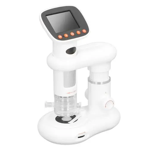 Produktbild: Tragbares Digitales Mikroskop, 50 Bis 1000 X 1080P, Tragbare Elektronische Lupenkamera mit 2-Zoll-LCD-Bildschirm, Integrierte LED-Leuchten, Taschenmikroskop für Kinder und