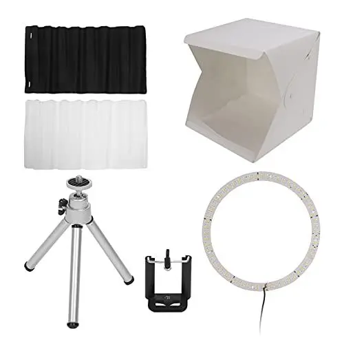 Produktbild: Tragbares Foto-Lichtbox-Set, faltbar, Mini-Studio-Hintergrund, Stoffstativ