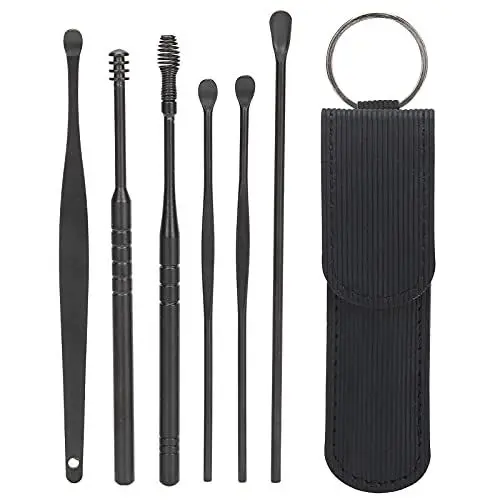 Produktbild: Tragbares Ohrenreiniger, Ohrenstäbchen Löffel, Ohrenschmalz Entferner, Ohrenschmalz Entfernen Tool Kit Edelstahl Spiral Ohrenschmalz Reiniger Set Ear Cleaner