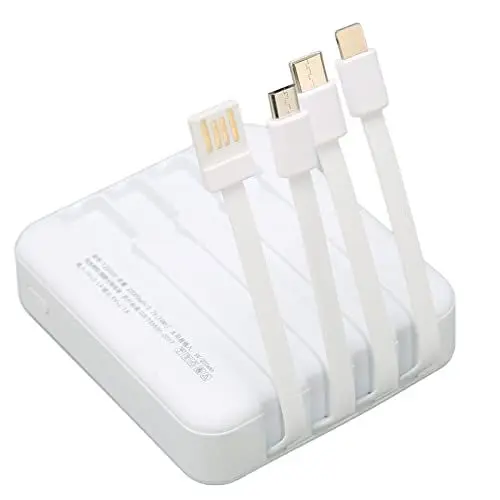 Produktbild: Tragbares Solartelefon-Ladegerät, 20000-mAh-Solar-Powerbank mit Zwei Ausgängen, USB-C-Anschluss und Micro-USB-Anschluss, Outdoor-Solarladegerät mit Ladekabel (Weiß)