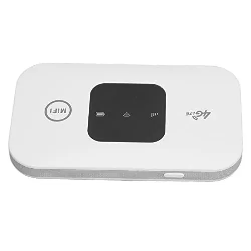 Produktbild: 4G Mobiler WLAN Hotspot, H5577 Tragbarer Entsperrter Mobiler WLAN Hotspot Download 150 Mbit / S Upload 50 Mbit / S Bis zu 10 Benutzer WLAN Router WLAN mit Wiederaufladbarem 2100 mAh Akku für Tele