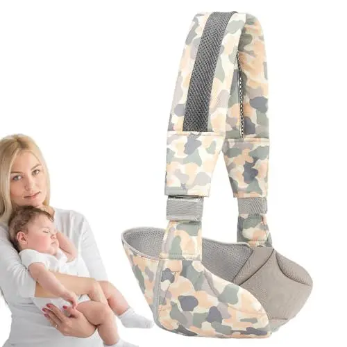 Produktbild: Tragehilfe für Babys,Babytrage, Verstellbarer, gepolsterter Schultergurt für Kleinkinder, Verstellbare Babytrage, ergonomische Baby-Hüftsitztrage mit verstellbarem gemustertem Gurt für 20 kg Baby