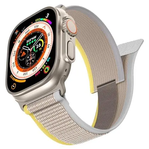 Produktbild: Trail Loop Armband Kompatibel Mit Apple Watch Armband 49mm 46mm 45mm 44mm 42mm,Nylon Sport Einstellbar Armbänder für iWatch Ultra 2 Series SE 10 9 8 7 6 5 4 2 3 1 Herren Damen