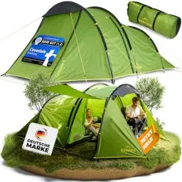 Produktbild: trailvista® Zelt 4 Personen - Familienzelt mit Vorzelt - Campingzelt für 4 Personen wasserdicht mit 3000mm Wassersäule - Camping-Zelte, Outdoor Camping Tunnelzelt