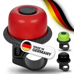 Produktbild: TRAILWOLF Fahrradklingel Drehklingel - Rot - klein, leicht, laut - Made in Germany - maximale Sicherheit für Dein Fahrrad - ideal für MTB, Mountainbike, Rennrad, eBike, Gravel Bike
