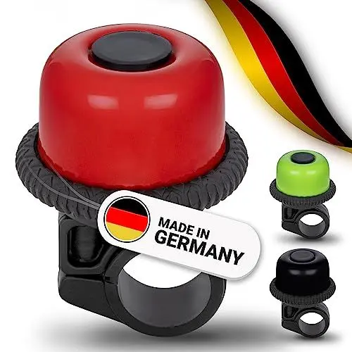 Produktbild: TRAILWOLF Fahrradklingel Drehklingel - Rot - klein, leicht, laut - Made in Germany - maximale Sicherheit für Dein Fahrrad - ideal für MTB, Mountainbike, Rennrad, eBike, Gravel Bike