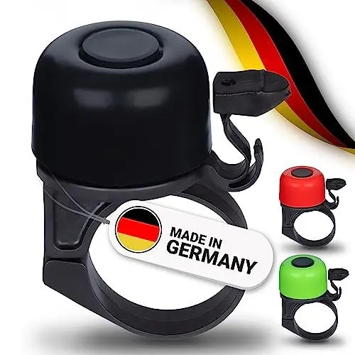 Produktbild: TRAILWOLF Fahrradklingel Mountainbike - Schwarz - Fahrradklingel laut, Rennrad Klingel, MTB Klingel - Klingel Fahrrad, Fahrrad Klingel, Fahrradglocke, Bike Bell - Made in Germany
