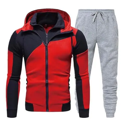 Produktbild: Trainingsanzug Freizeitanzug für Herren Cooler Zweiteiler für Freizeit Sport Fitness Studio Ballonseide Trainingsanzug Jogginghose Herren Mit Reißverschluss Unten 80Er Jahre Trainingsanzug Rosa