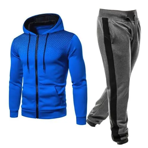 Produktbild: Trainingsanzug Herren 2 Pcs Jogginganzug Set mit Taschen Baumwolle mit Hose Männer Baggy Sportanzug Basic Freizeitanzug Sportsachen Herren Tracksuit Herren Baggy Y2K Trainingsanzug Herren Xl