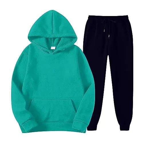 Produktbild: Trainingsanzug Herren Schneeanzug Damen Sport Set Damen Workout Set Damen Fitness Kleidung Damen Set Lounge Wear Home Wear for Women Hausanzug Damen Jogginganzug Damen Baumwolle Grün M