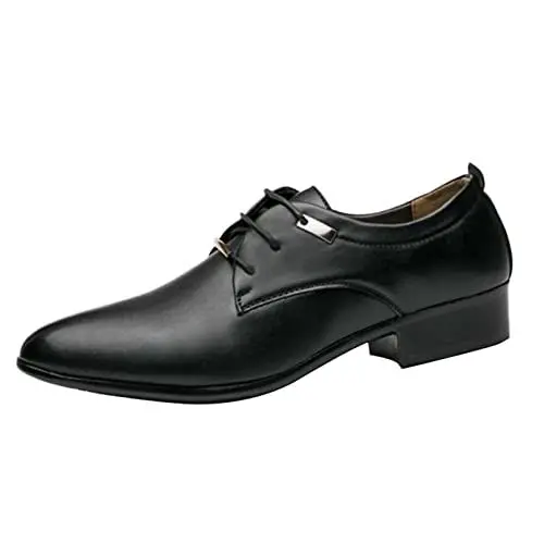 Produktbild: Trainingsschuhe Herren Beach Schuhe Loafer Herren Herrenschuhe Fashion Classic British Retro Spitzschuh Schnürschuhe Business Casual Spitzschuh Schuhe Herren Sneaker Leichte Schuhe Anzug (Black, 41)