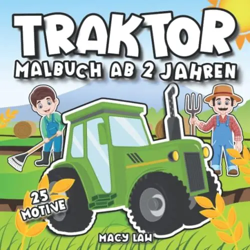 Produktbild: Traktor Malbuch ab 2 Jahren: 25 Fahrzeuge auf dem Bauernhof zum Ausmalen und Kritzeln für Jungen und Mädchen - Kritzelmalbuch mit Traktoren für Kinder