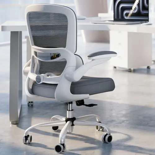 Produktbild: TRALT Bürostuhl Schreibtischstühle Mesh Computer Schreibtischstuhl mit Rollen Ergonomischer Bürostuhl Höhenverstellbar Drehstuhl Arbeitsstuhl (grau)