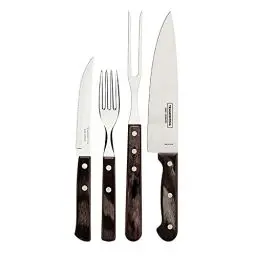 Produktbild: Tramontina Grillbesteck Set, 14-teilig, Edelstahl, Grillset mit Steakbesteck, Tranchiergabel und Tranchiermesser, FSC