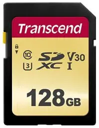 Produktbild: Transcend 128GB SDXC/SDHC 500S Speicherkarte TS128GSDC500S / bis zu 95 MBs lesen und 65 MBs schreiben