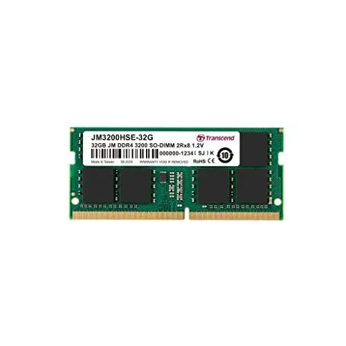 Produktbild: Transcend Laptop-Arbeitsspeicher Modul 32GB DDR4 3200MHz - JM3200HSE-32G