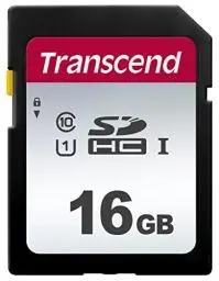 Produktbild: Transcend Highspeed 16GB SDHC Speicherkarte (für Digitalkameras / Photo Box / alltägliche Aufnahmen & Videos / Autoradio) Class 10, UHS-I U1 TS16GSDC300S