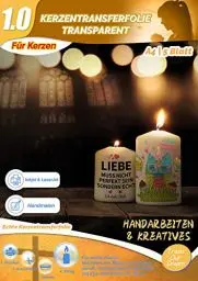 Produktbild: TransOurDream Wasserschiebefolie für Kerzen Taufe,A4X5 Sets,Kerzentransferfolie für Laserdrucker/Tintenstrahldrucker, Kerzensticker Kerzentattoos Tattoofolie Transferfolie,Kerzendekopapier