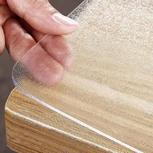 Produktbild: Transparent Plastik Tischfolie, wasserdichte Ölbeständigen PVC Durchsichtige Tischdecke, Glasklar Durchsichtig Klarsichtfolie Pflegeleicht und Abwischbar (Clear/3.0mm 60x100cm)