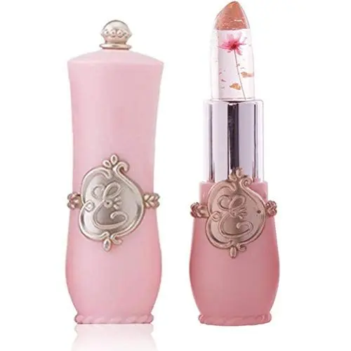 Produktbild: Transparenter Farbwechsel-Lippenbalsam - Gelee-Lippenstift mit Blume - Langlebiger Lippenbalsam mit Wechsel - Farbwechsel-Lippenstift - Befeuchtende Transparente Kristallgelee-Blume (Pulverröhre - 01