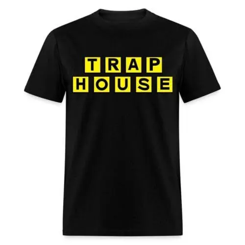 Produktbild: Trap House Life Waffle Funny Men's O-Neck 100% Cotton Casual Unisex T-Shirt Black XL