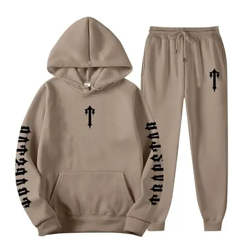 Produktbild: Matching Hoodies Tracksuit Herren Trapstar Trikot Baggy Jogginghose Kinder Jogging Jogginghose 134/140 Kinder Anzug Junge 152 Jogginganzug Kinder Jungen Nofs Dropsize Hoodie Braun