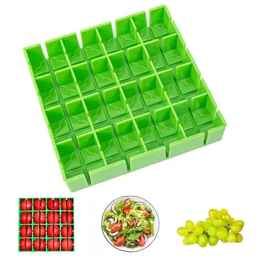 Produktbild: Trauben Schneider Tomatenschneider, Traubenschneider für Baby, 16 Gitter Viertel Obstschneider für Trauben Kirschtomaten Erdbeers, Küchenhelfer (Grün, 13 x 2,5 cm)