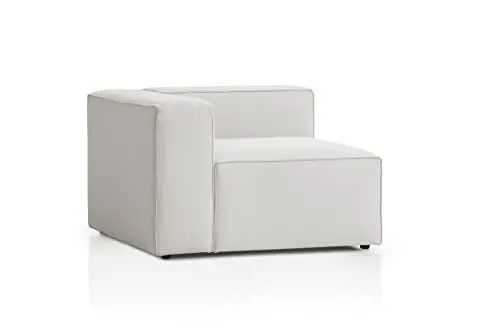 Produktbild: Traumnacht Genua Modular Sofa, Individuell kombinierbare Wohnlandschaft, Sitzelement mit Armteil, links - strapazierfähiges Möbelgewebe,produziert nach deutschem Qualitätsstandard, weiß