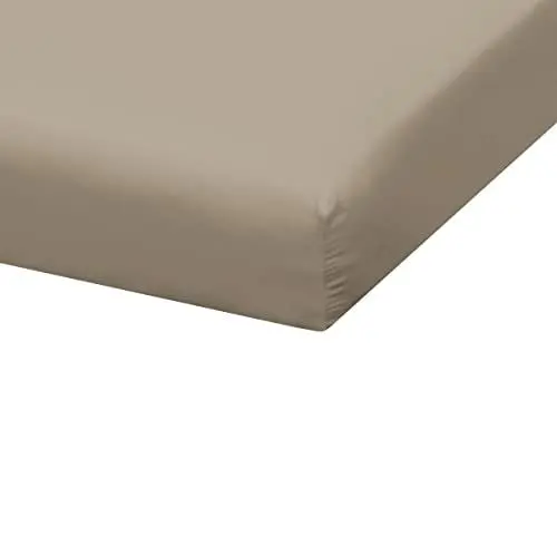 Produktbild: Traumschlaf Zwirn Jersey Boxspring Spannbetttuch für Topper Premium Taupe, 140x200-160x220 cm