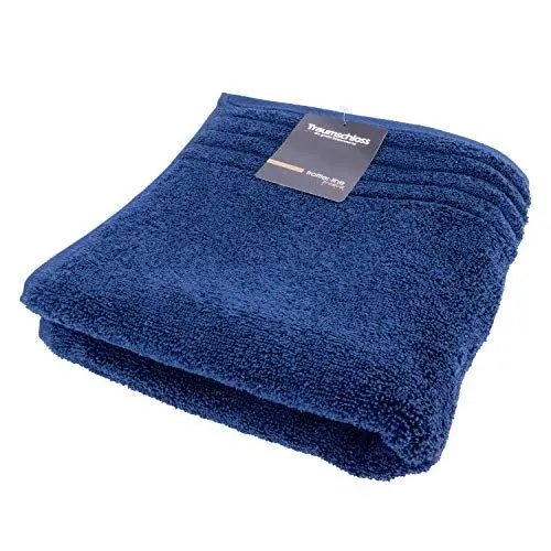 Produktbild: Traumschloss Frottier-Line Premium hautsympathisches Badetuch aus Baumwolle, Farbe:dunkelblau, Größe:100x150