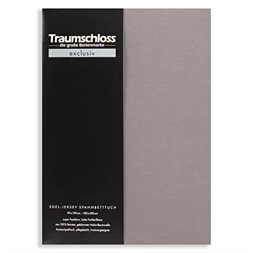 Produktbild: Traumschloss Spannbetttuch »Exclusiv« 100% Mako-Baumwolle | Edel-Jersey | hohe Farbbrillanz | grau | 90-100x200cm