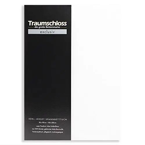 Produktbild: Traumschloss Spannbetttuch »Exclusiv« 100% Mako-Baumwolle | Edel-Jersey | hohe Farbbrillanz | weiß | 140-160x200cm