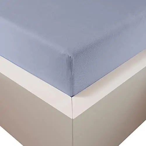 Produktbild: Traumschloss Spannbetttuch »Premium Plus« Mako Baumwolle mit Lyocell & Elasthan | Edel-Jersey | wärmt im Winter & kühlt im Sommer | Mittelblau | 90-120x200-220cm