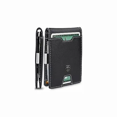 Produktbild: TRAVANDO Geldbörse mit Geldklammer Amsterdam - TÜV geprüft - 10 Kartenfächer - Slim Design - RFID Schutz - Kleines Münzfach - inkl. Geschenk Box - Designed in Germany