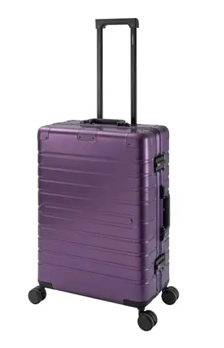 Produktbild: Travelhouse Oslo Aluminium Reisekoffer Lila M-65cm Alu-Hartschalenkoffer Reisetrolley Suitecase Koffer Trolley 2X TSA Zahlenschloss 4 Doppelräder 360° Rollen Vol. 70L
