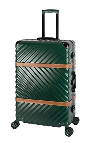 Produktbild: Travelhouse Paris Reisekoffer Koffer Trolley Reisegepäck Größe: L 2 integrierte TSA Schlösser 360° Doppelzwillingsrollen Polycarbonat Hartschale Rollen-Bremse Grün Alu- Rahmen