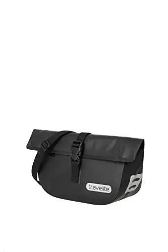 Produktbild: Travelite Gepäck - Lenkertasche Unisex Lenkertasche Fahrrad mit abnehmbaren Schultergurt, wasserdicht mit Roll Top Verschluss + Reflektoren, 5 Liter, 0.4kg