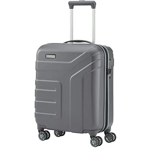 Produktbild: travelite 4-Rad Handgepäck Koffer mit TSA Schloss erfüllt IATA Borgepäck Maß, Gepäck Serie VECTOR: Robuster Hartschalen Trolley in stylischen Farben, 072047-04, 55 cm, 40 Liter, anthrazit (grau)