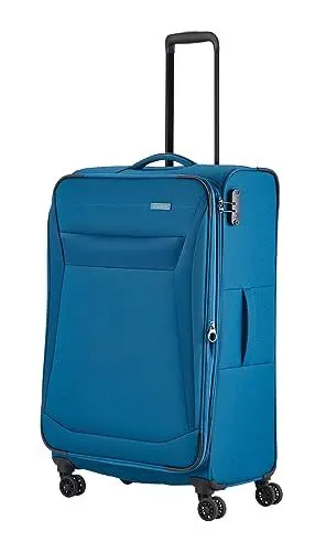 Produktbild: Travelite 4-Rad Koffer Größe L Weichschale, Gepäck Serie Chios mit Dehnfalte + Kantenschutz, Trolley in Zeitloser Optik, 78 cm, 90-97 Liter