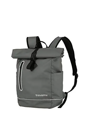 Produktbild: Travelite Rolltop Rucksack wasserfest, Fahrradrucksack, Freizeitrucksack mit Rolltop Verschluss & Reflektoren, BASICS, 48 cm, 19 Liter