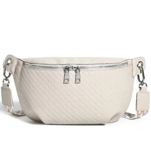 Produktbild: Travistar Crossbody Bag Damen Umhängetasche Klein - Veganes Leder Bauchtasche Damen mit Abnehmbar Breiter Gurt, Gürteltasche Damen Elegante Brusttasche Damen Schultertasche Moderne Taschen Grau