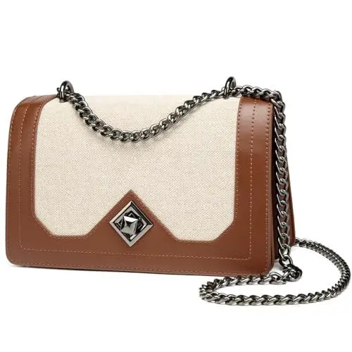 Produktbild: Travistar Kleine Umhängetasche, Damen, PU-Leder, Handtasche, Kette, Schultertasche, Messenger-Tasche, Schultertasche, Schultertaschen, T081-khaki, Utility
