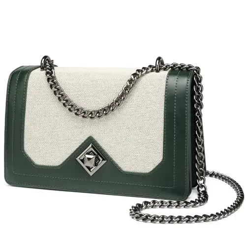 Produktbild: Travistar Kleine Umhängetasche, Damen, PU-Leder, Handtasche, Kette, Schultertasche, Messenger-Tasche, Schultertasche, Schultertaschen, T081-Grün, Utility