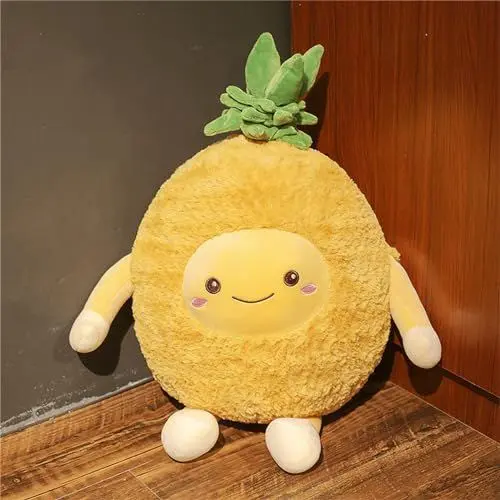 Produktbild: Trayosin 45/60cm Kuscheltier Kawaii Ananas Kissen Weich gefülltes Kuscheltiere Stofftier Plüschtier Kissen Plüsch Geschenk für Kinder Freundinnen Liebhaber (45cm)