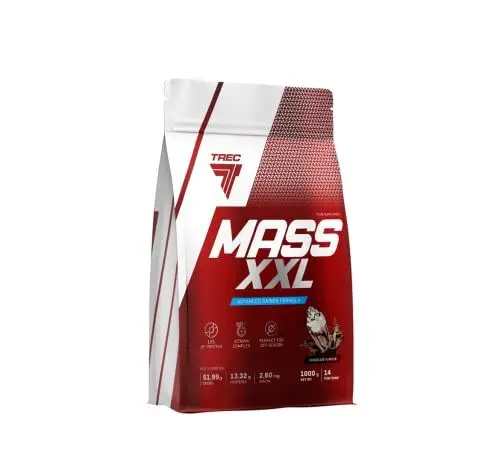 Produktbild: Trec Nutrition Mass XXL Protein-Kohlenhydrat-Komplex Training Bodybuilding (1000g Strawberry-Erdbeere)