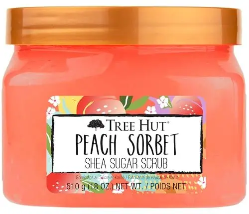 Produktbild: Tree Hut Peach Sorbet Shea Sugar Scrub, 450 ml, ultra-hydrating und peelating scrub for nourishing essential body care