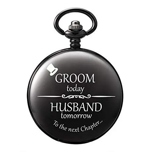 Produktbild: TREEWETO Taschenuhr - Personalisiert Graviert Für Groomsman Mann Taschenuhr Quarz Fobwatch - Bräutigam Geschenke Für Hochzeit | Trauzeuge Geschenke Hochzeitsgeschenk