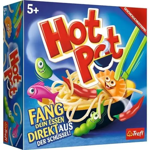 Produktbild: Trefl, Hot Pot, Geschicklichkeitsspiel, Familienspiel, Gesellschaftsspiel, kulinarisches Spiel mit Essen in der Hauptrolle, für Erwachsene und Kinder ab 5 Jahren Mistakos, Höhrer Level Farbig